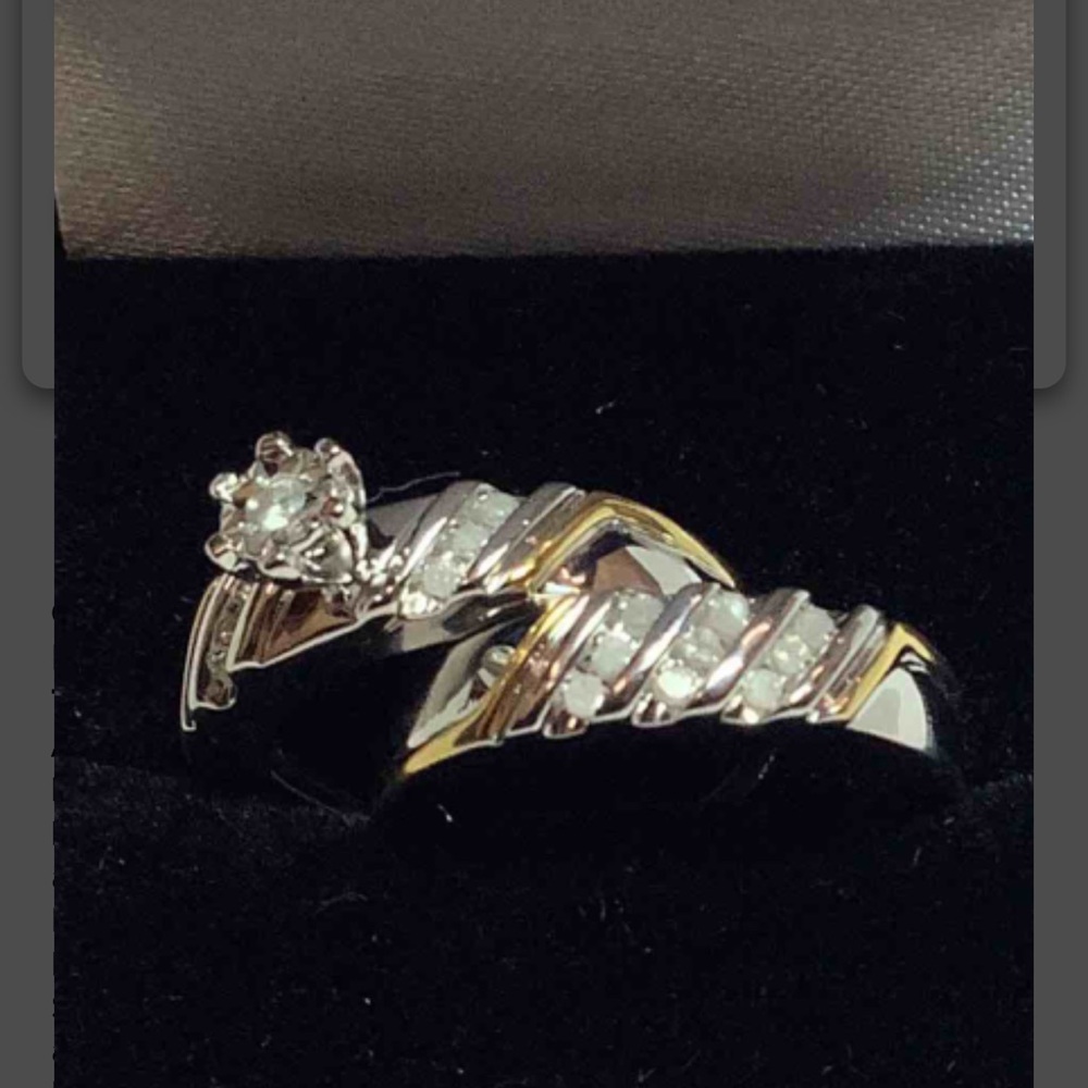 Sterling silver wedding set